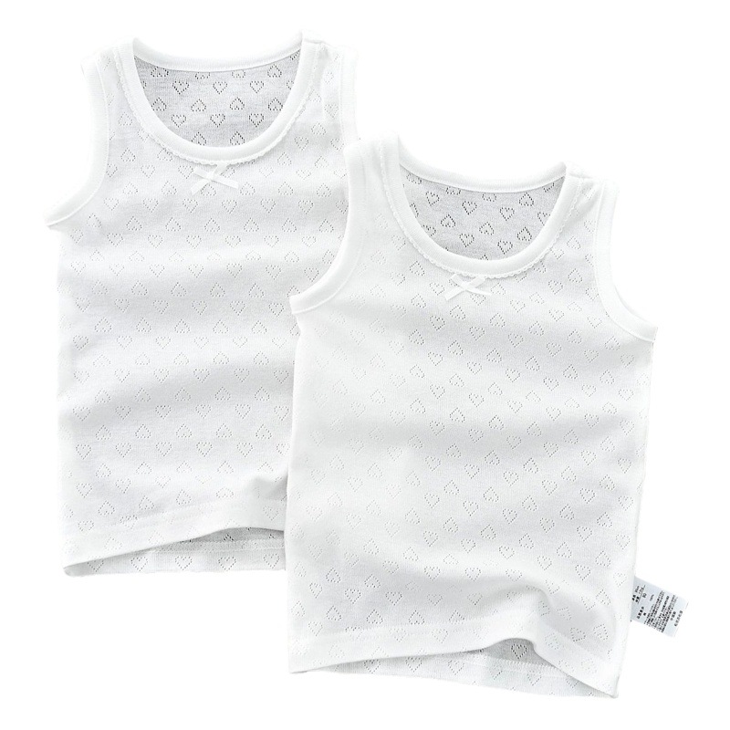 Distribution Export Kidsren's Clothing Source Factory Japanese Style Mesh Cut Out Cotton White Kidsren's Base Vest Sweat-Absorbent Men