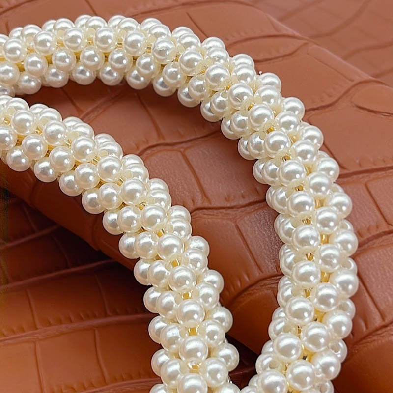 Picture of High-End Pearl Handle Bag Accessories Woven Handle Ring Pearl Iron Ring Ring Handmade Bag Handle Ring Handle