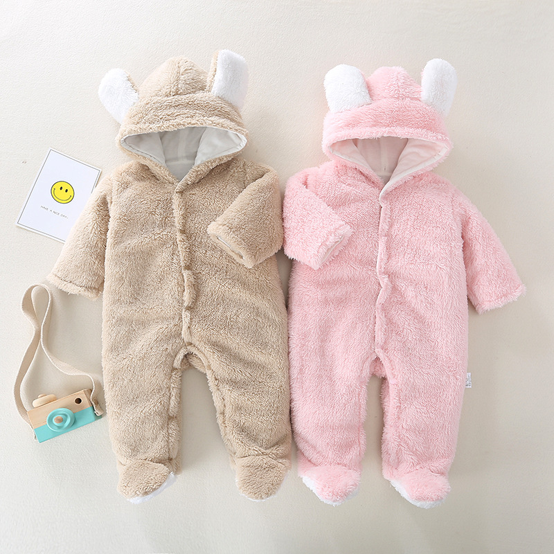 Picture of Factory Direct Supply Newborn Baby Short-sleeved Body Clothes Baby Outfit Winter Thickened Warm Climbing Clothes