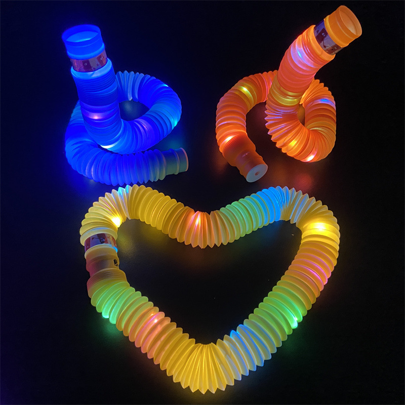 Picture of Amazon new led flash telescopic tube decompression decompression light emitting toy tube pop tube wholesale