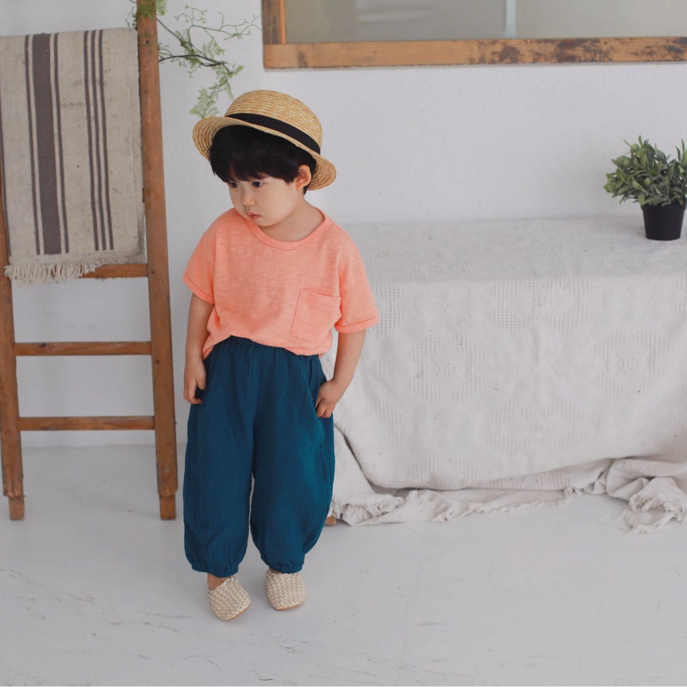 Picture of Forest Map Kidsren's Clothing Kidsren's Pants Summer Boys' Pants Korean Style Pure Color Girls Anti-Mosquito Pants Breathable Versatile Cotton