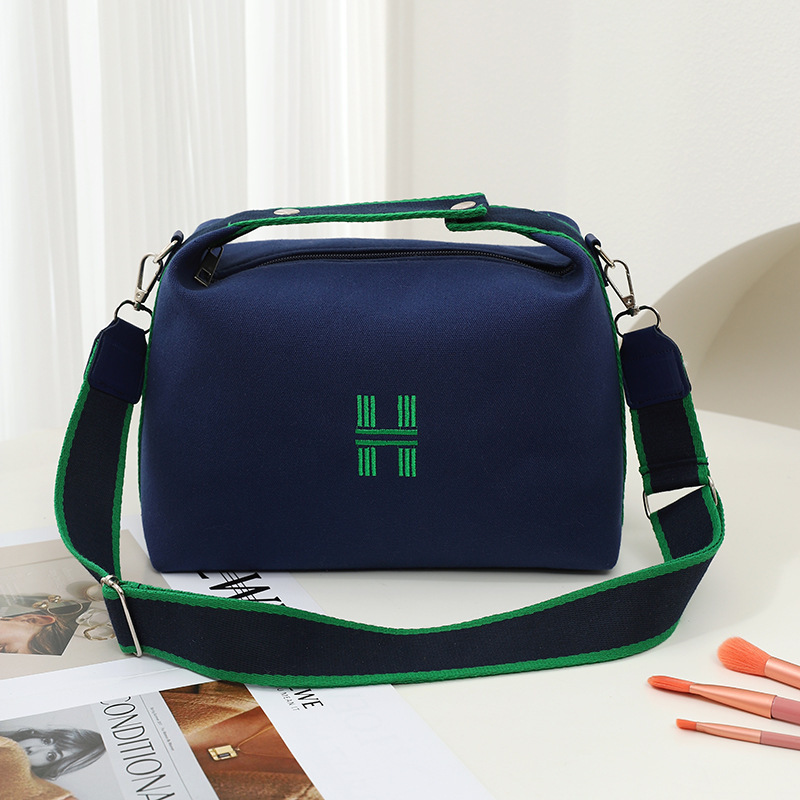 Picture of 2024 New Ins Women's Bag Solid Color Canvas Bag Large Capacity Simple Cosmetic Bag Korean Style One-Shoulder Artistic Crossbody Bag