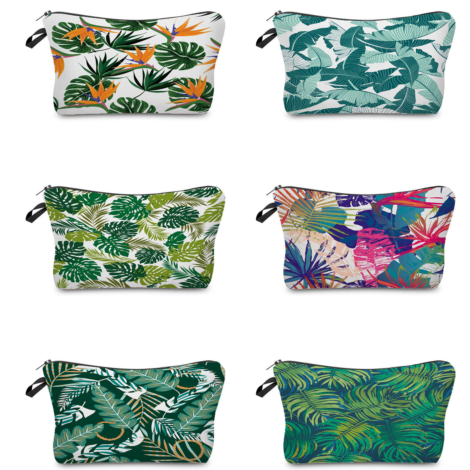 New Hot Style Auspicious Turtle Leaf Print Cosmetics Bag Tree Bushing Travel Dumpling Type Bag Storage Cosmetic Bag