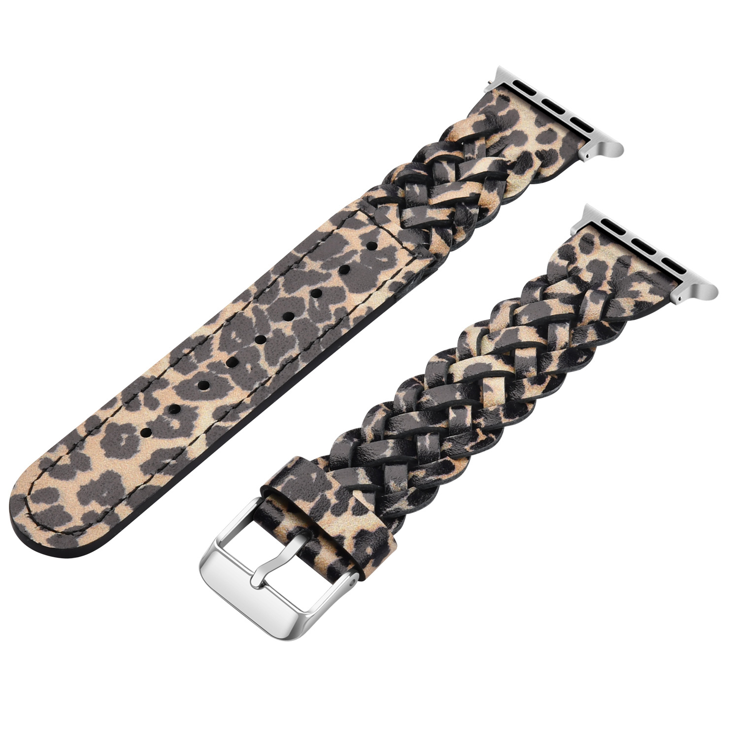 Picture of Multicolor in stock Leather Watch for Apple Watch Apple iwatch9876SE Woven Fashion Wristband