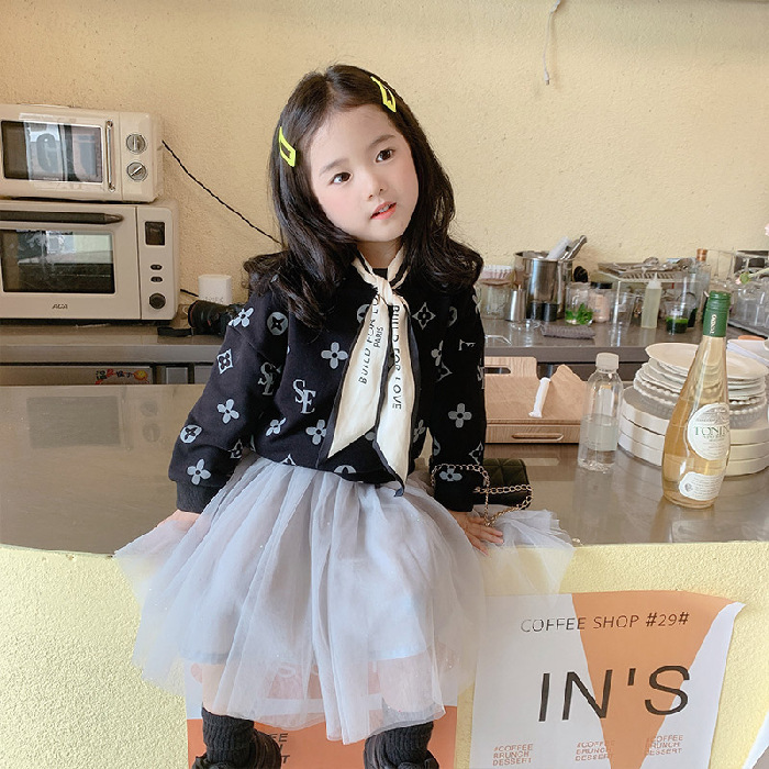 Picture of Wholesale Girls' Sweatshirts 2025 New Korean Style Kidsren's Style Printed Spring & Fall Clothing Versatile Round Neck Long-Sleeved Tops