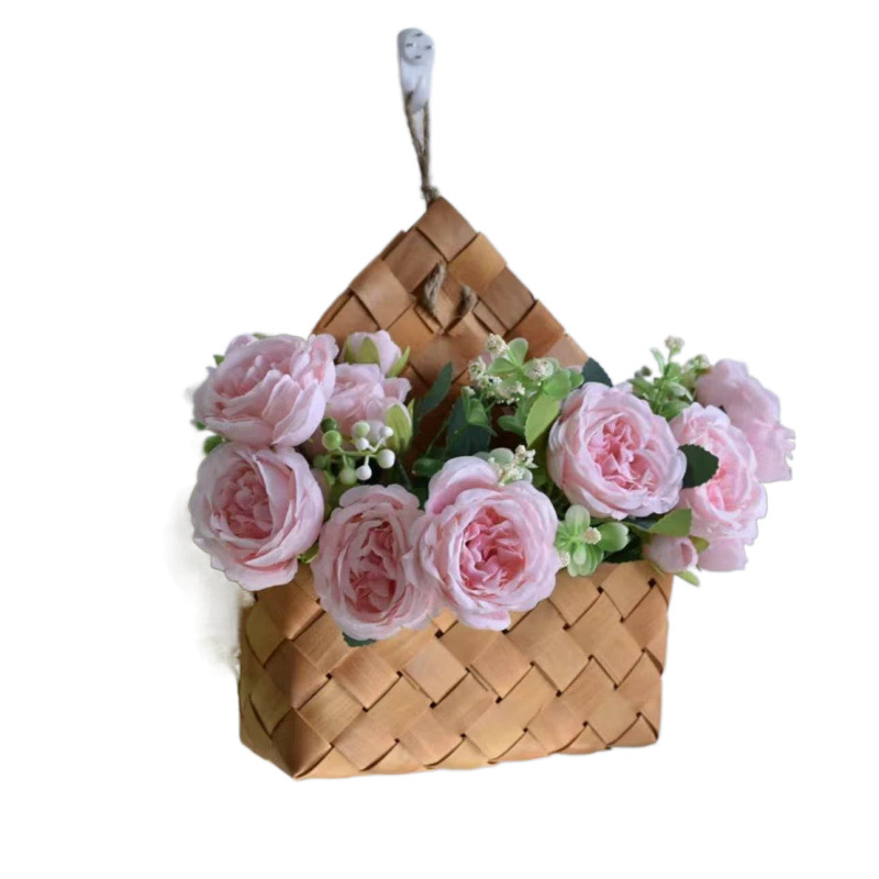 Picture of Seagrass Woven Storage Basket Wall-mounted Basket Storage Rack, Garden Plant Basket Busp Woven Hanging Basket Hanging Pot Flower Pot
