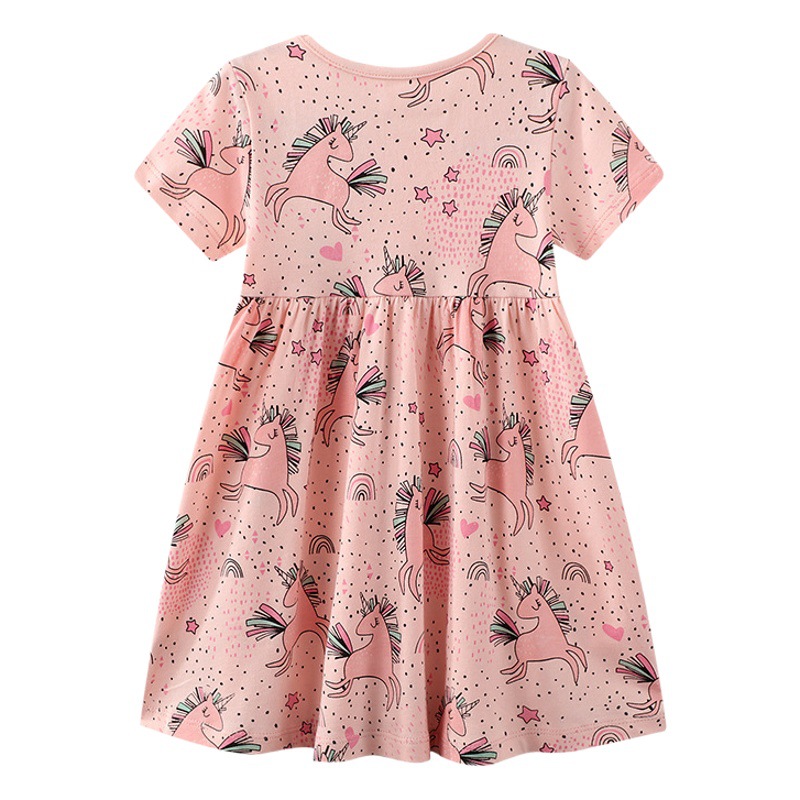 New European and American 2025 Summer New Short-Sleeved Kidsren's Clothing New Boutique Kidsren's Skirt European and American Girls' Dress