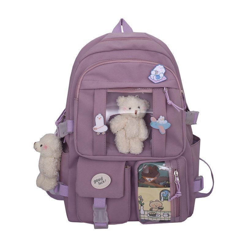 Picture of Ins-style Large Capacity Senior high school Student Schoolbag Women's Korean-style Harajuku ulzzang Cartoon Backpack for Junior High School Students Backpack