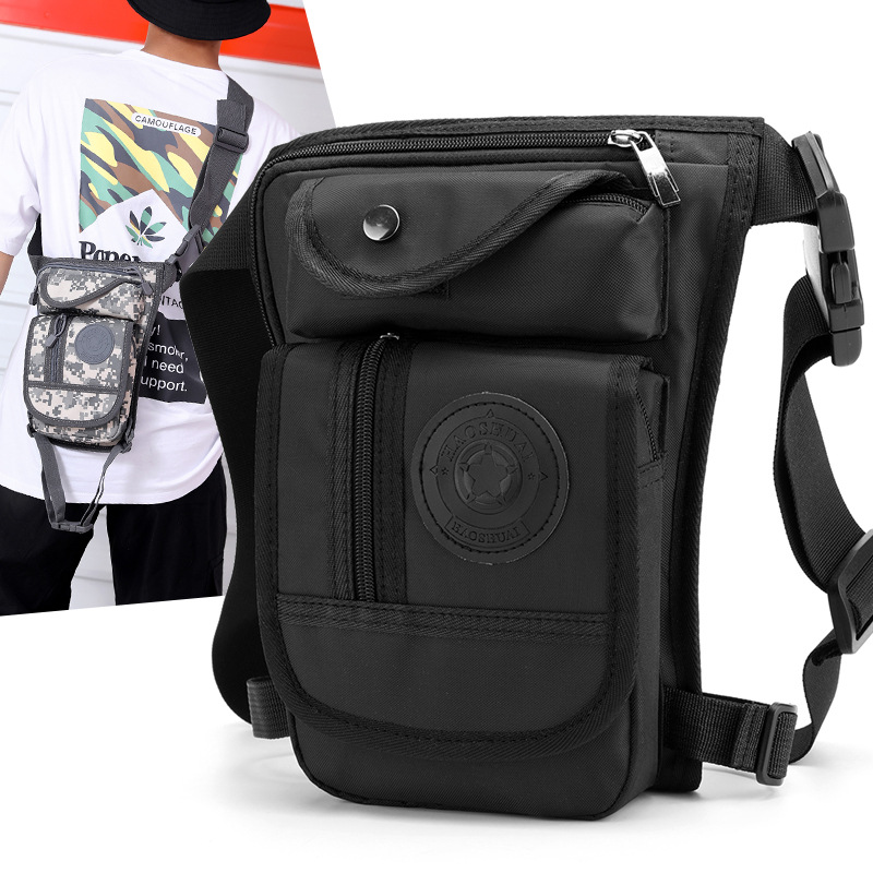 Wholesale Dropshipping Men's Lightweight Fashionable Leg Bag Fashionable Lightweight Large Capacity Nylon Cloth Waist Bag Warrior Camouflage Chest Bag