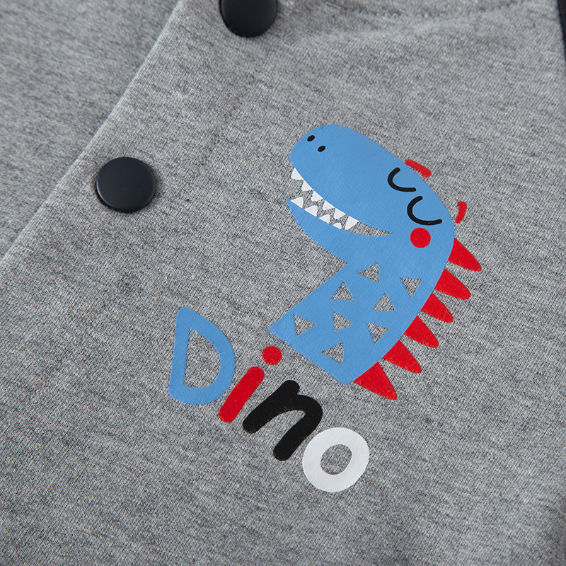 Picture of 2025 Children's Autumn Cartoon Dinosaur Baby Single Breasted Sleeves Tops Sweatshirt Baseball Uniform Boys Tops Dropshipping