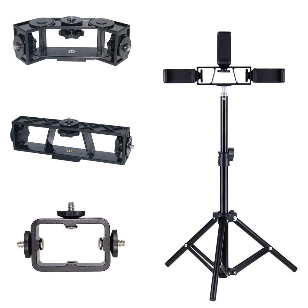 Picture of Tripod extension stand anchor live broadcast mobile phone expansion bracket metal three-position multi-position expansion mobile phone bracket