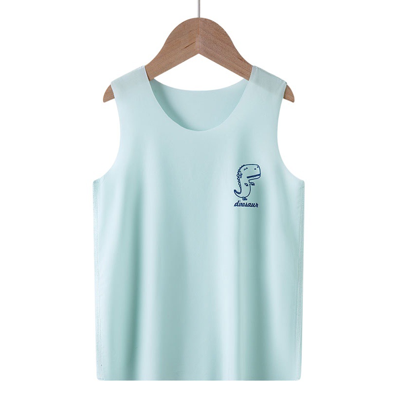 Ice Silk Traceless Children's Vest Men's Summer Thin Inner Wear Medium and Large Children's Female Baby Boys' Vest Breathable Comfortable Boneless