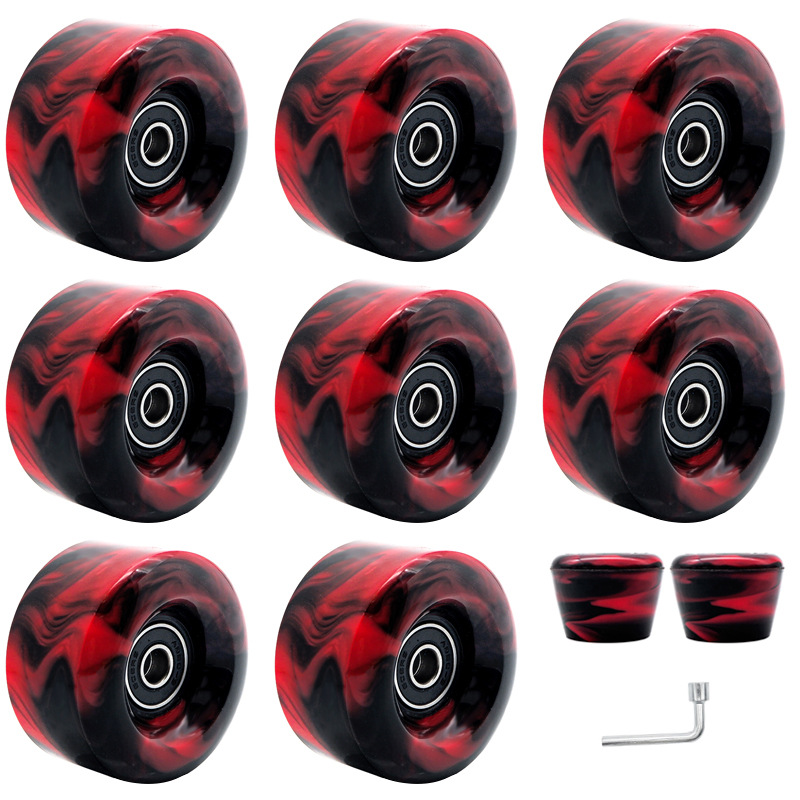 Picture of Double Row Roller Skates 5832 Mixed Color Wheel Two-Color Pu Non-Luminous Wheel Four-Wheel Roller Skates 82A High Elastic Wheel