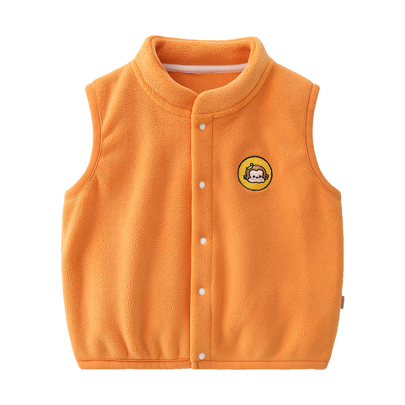 Picture of Men's and women's baby vest inside and outside wear vest polar fleece double-sided fleece-lined waistcoat thickened autumn and winter children's warm vest