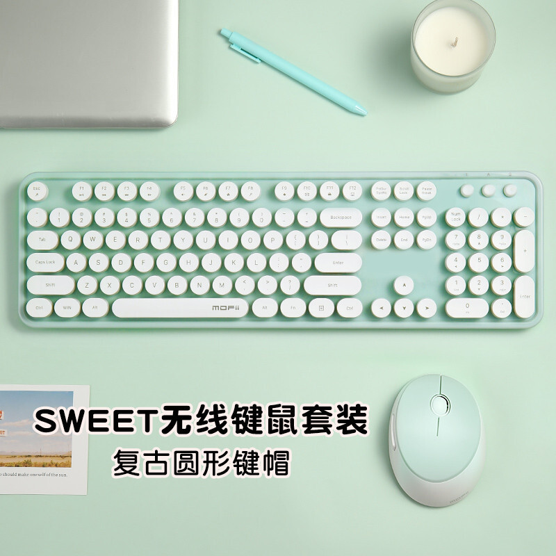 Picture of Ferris hand Sweet keyboard mouse suit Wireless Keyboard mouse mute laptop office 2. 4gusb interface