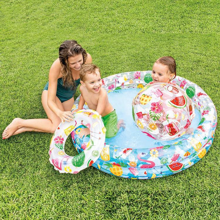 Picture of Children's slide pool sunshade swimming pool alligator fountain mushroom water inflatable play house baby ball pool