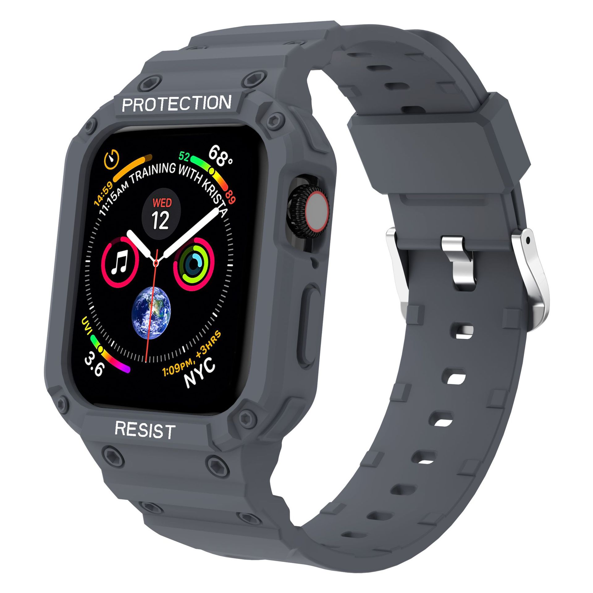 Picture of For Apple Watch One-piece Strap Silicone Drop-resistant iwatch87654321s9 Solid Color TPU Strap Wholesale