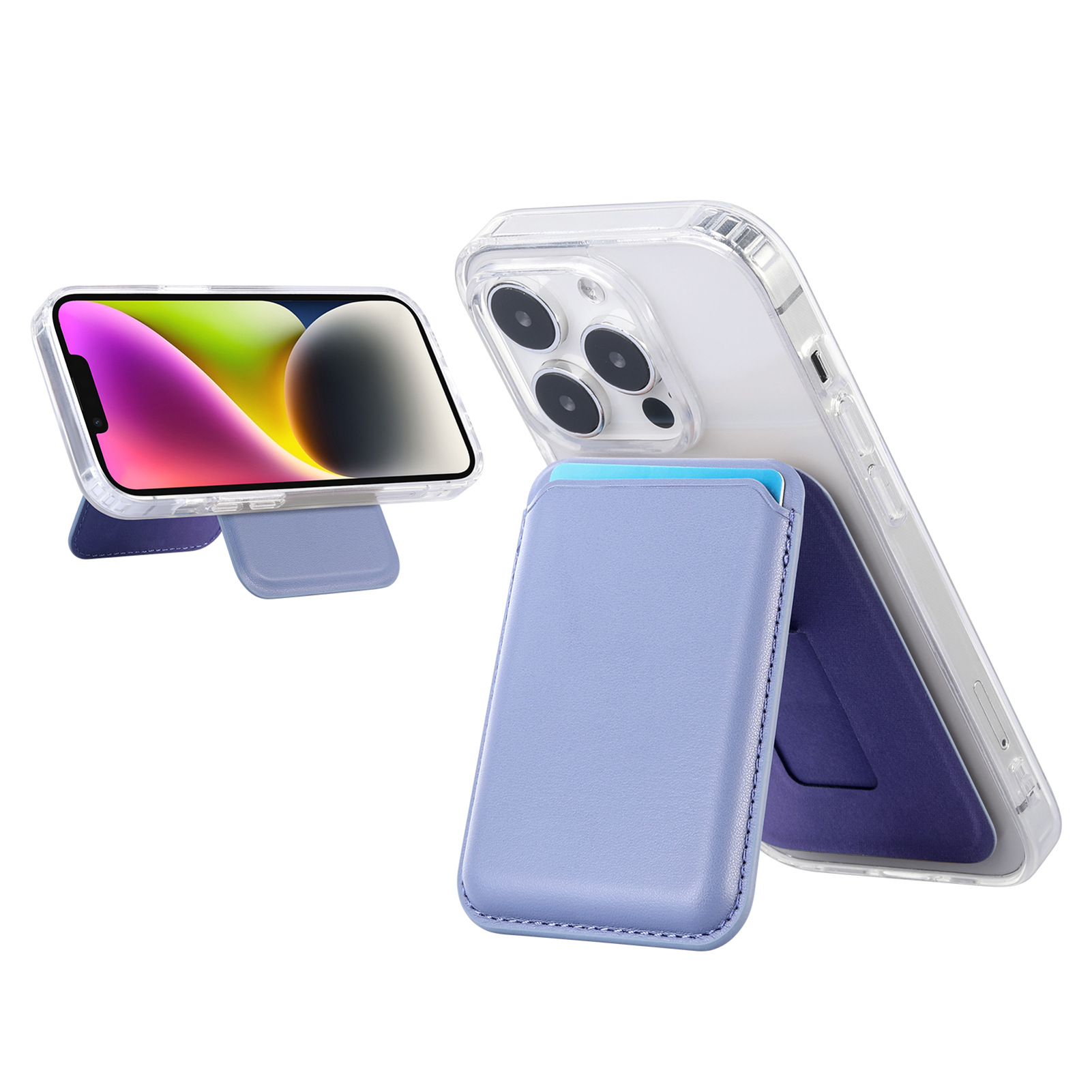 Picture of Suitable for Iphone16 Strong Magnetic Magsafe Card Holder Official Color Number Multi-Functional Bracket Storage Wallet Holder