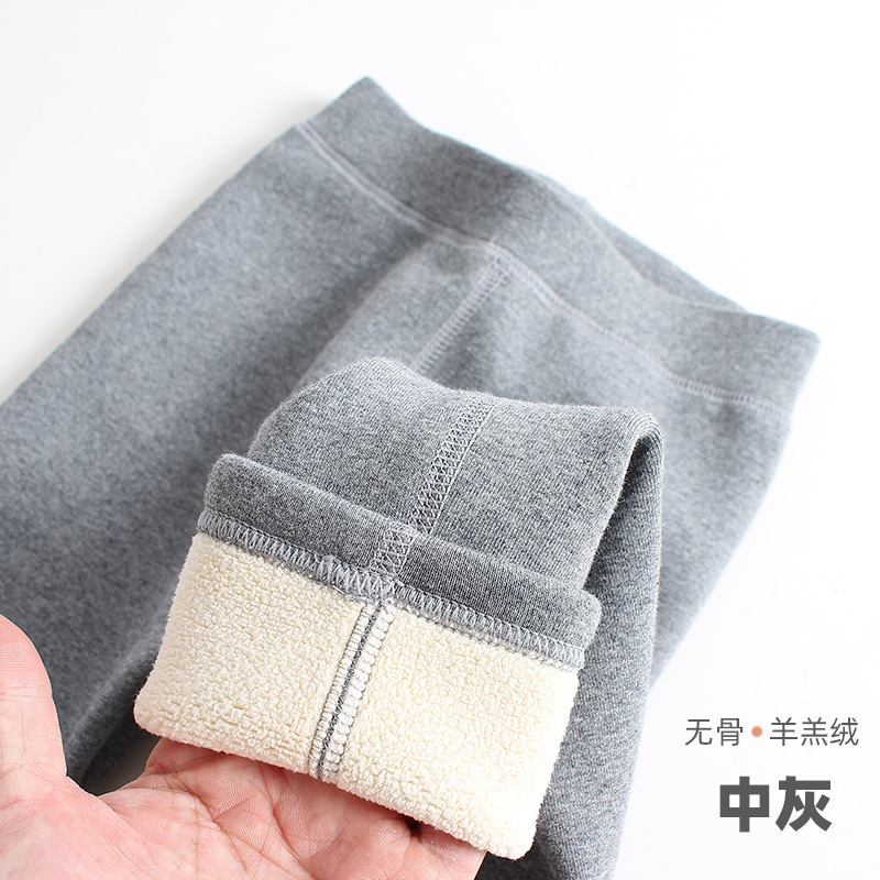 Picture of Girls' leggings fleece-lined thickened autumn and winter fleece-lined pants children's tights winter boneless solid color trousers outer wear