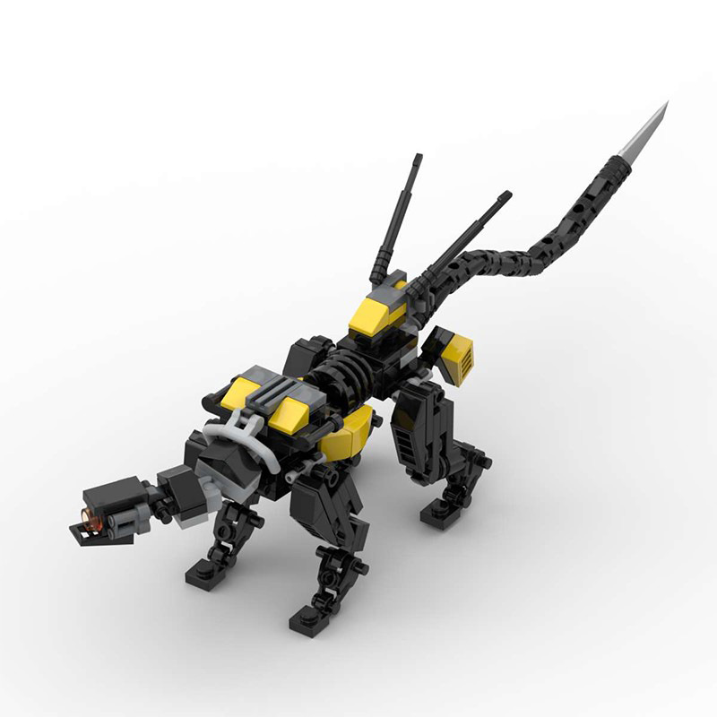 Cross-border MOC assembled building blocks compatible with Lego toy Horizon Zero Dawn tracker mechanical monster model