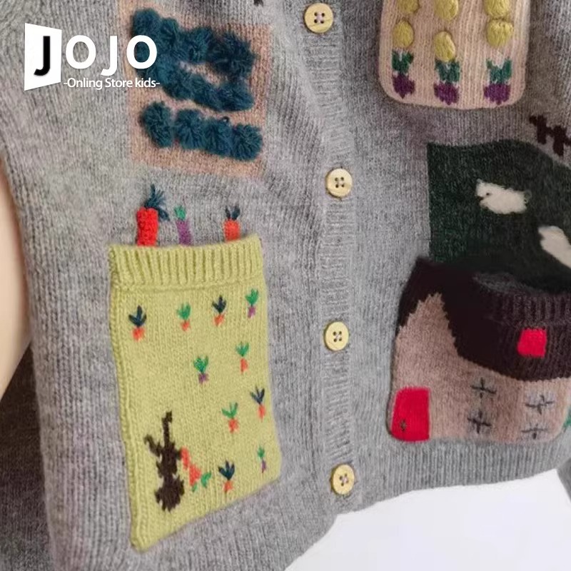 Picture of Children's Sweater 2023 Spring and Autumn New Arrival Tie-Dye Contrast Cardigan for Boys and Girls Baby Single-Breasted Gradient Wool