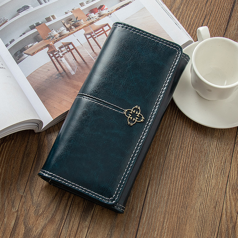 Picture of Women's Wallet Long Retro European and American Zipper Large Capacity Multi-card Foreign Trade Multi-function Two-fold Student Clutch Bag