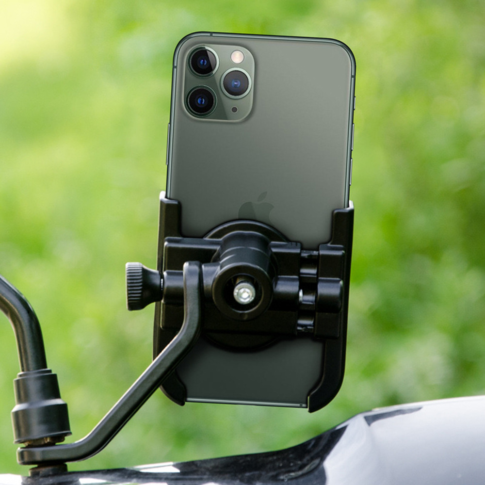 Picture of Motorcycle bicycle mobile phone bracket electric vehicle rearview mirror navigation aluminum alloy rotatable adjustable cross-border bracket