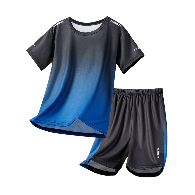 Picture of 25 Summer Kidsren's Quick-Drying Short-Sleeved Suits for Older Kidsren, Sportswear, Teenagers, Junior High School Students, Basketball and Football Uniforms, Family Wear