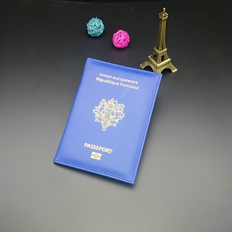 Picture of French Passbook Holder PU Material Open Double Folding ID Holder Passbook Holder Multiple Colors