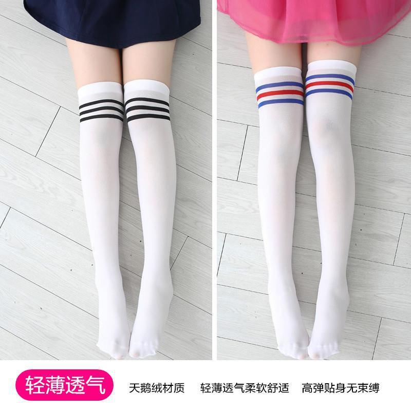 Picture of Children's mid-tube socks girls' long-tube socks over the knee spring and autumn summer thin baby High-tube socks white dance socks
