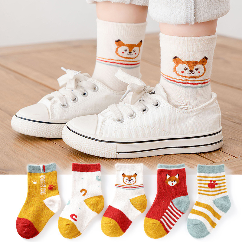 Picture of Winter polyester cotton boys' baby socks spring and autumn children's socks autumn and winter New cartoon Korean style girls' mid-calf children's socks