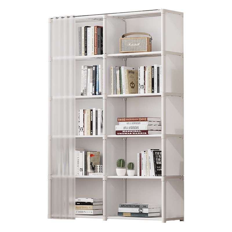 Simple Bookshelf Household Floor-Standing Double-Row Children's Storage Rack Multi-Layer Storage Locker Dust-Proof Bookcase