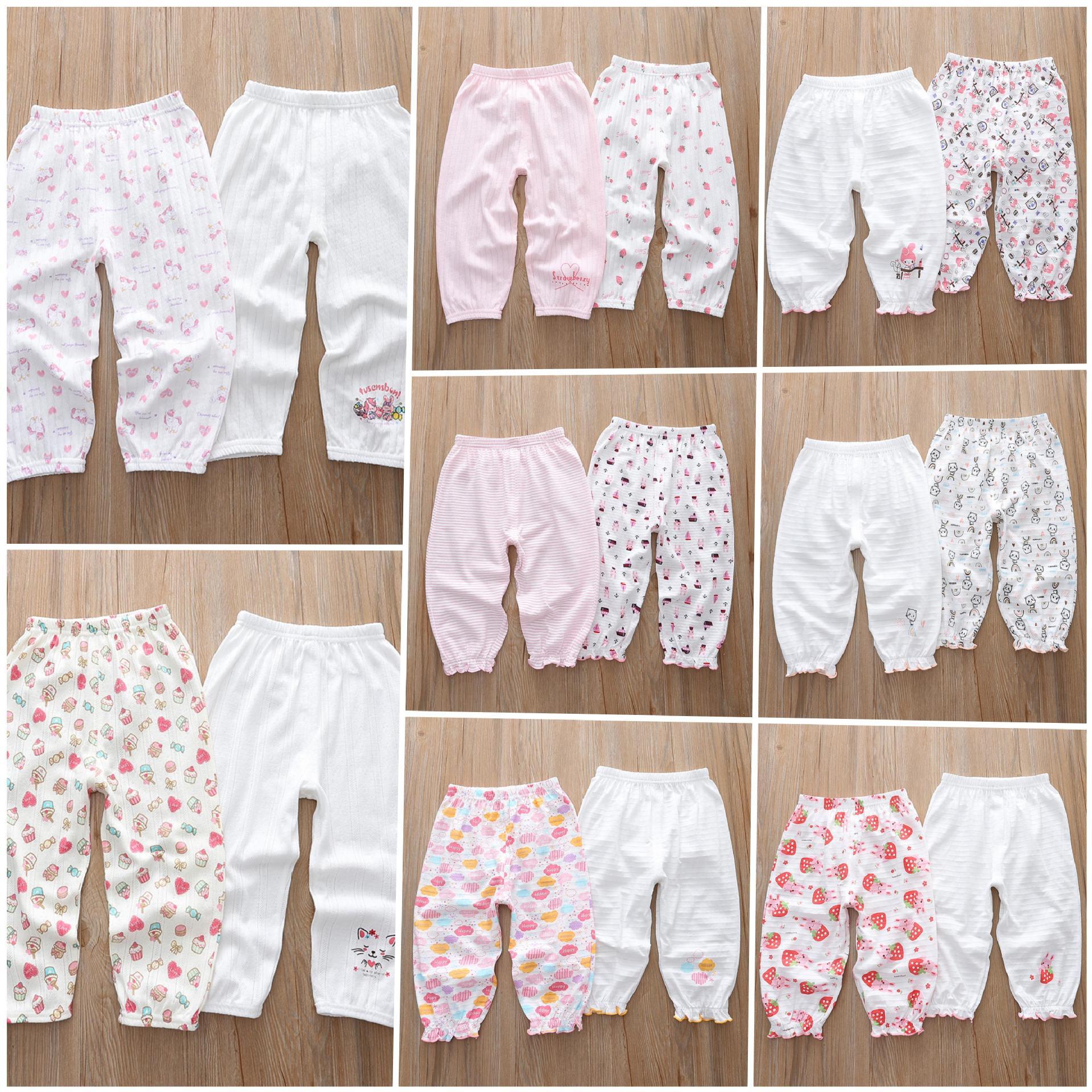 Distribution on behalf of spring and summer women's treasure big children's soft skin-friendly sweat-absorbent breathable base home anti-mosquito pants cropped pajamas