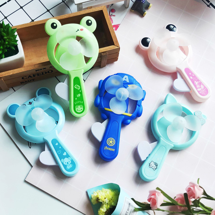 Picture of Creative mini hand pressure small fan cartoon hand-held children's toys push-to-sweep code small gift gift stall