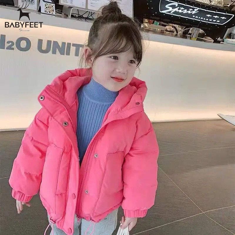 Picture of Little feet girls winter cotton-padded clothes children's clothing new fashion Korean version of thick top baby girl western style fleece-lined cotton-padded clothes