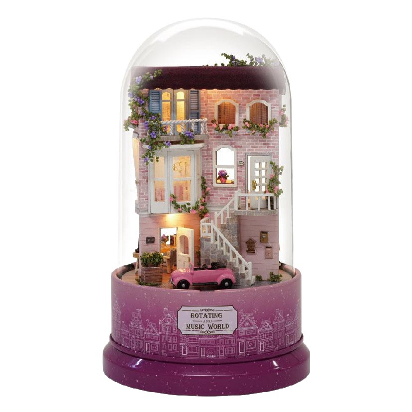Zhiqu House New Diy Cabin Rotating Music World Handmade Creative Assembled Model Wholesale Toys