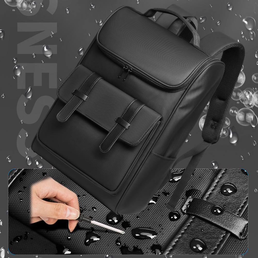 Picture of Cross-Border Trendy Backpack Men's Fashion Casual Student School Bag Multi-Functional Waterproof Computer Backpack Wholesale Customization