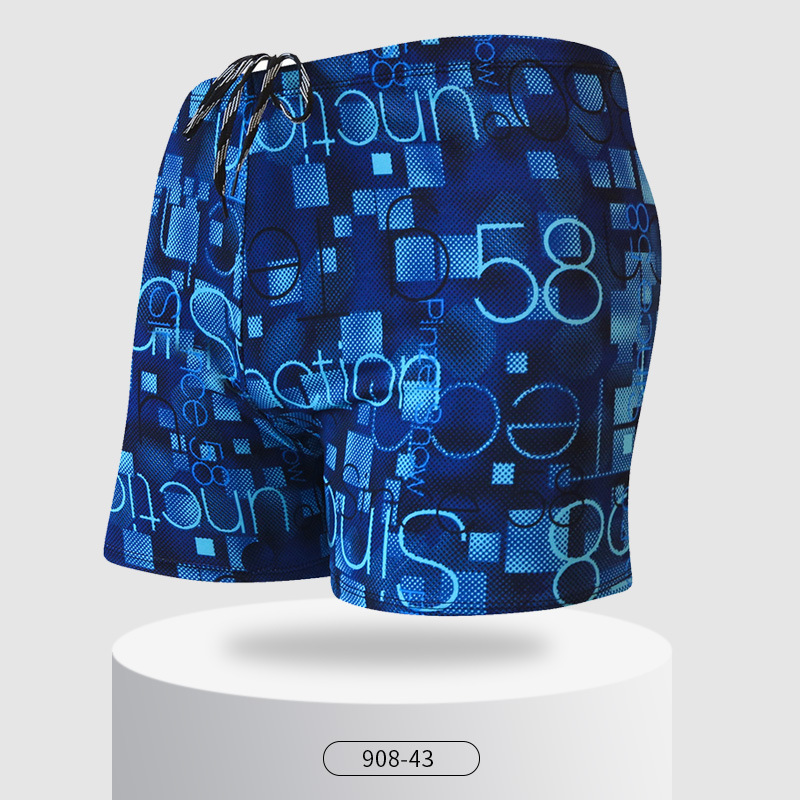 Picture of Explosions swimming trunks adult men's plus size anti-embarrassment boxer men's printing beach hot spring swimming trunks factory wholesale