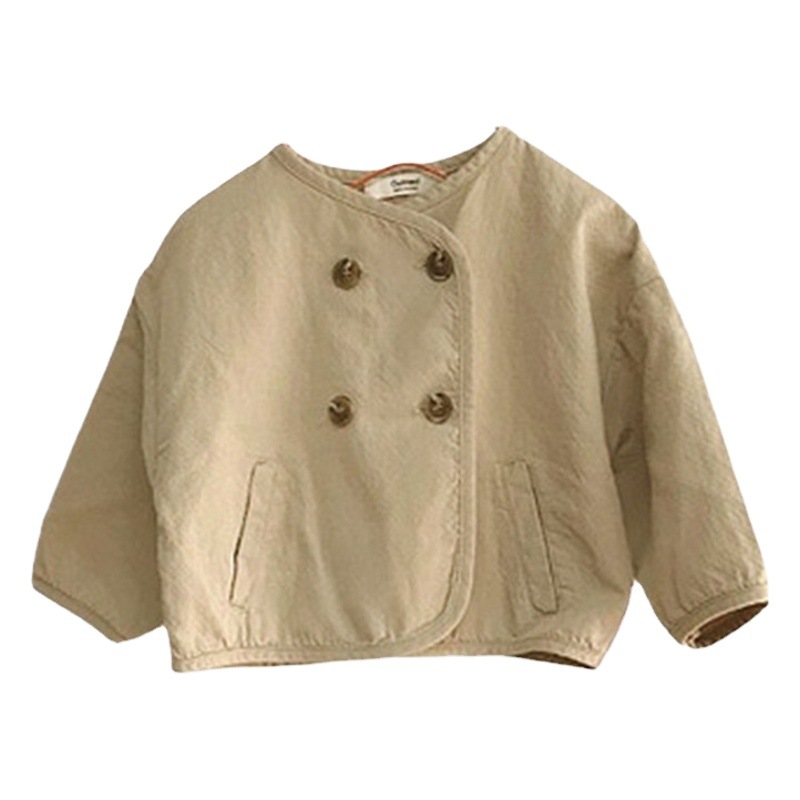 Children's Spring New Style Coat Trendy Coat for Boys and Girls Japanese and Korean Style Loose Washed Retro Cardigan Outer Jacket 2