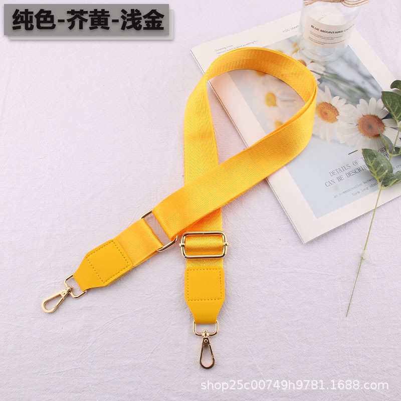 Picture of Solid Color Bag with Children's Wide Shoulder Strap Accessories Men's Single Shoulder Crossbody Bag Strap Pure Black Adjustable Replacement Strap