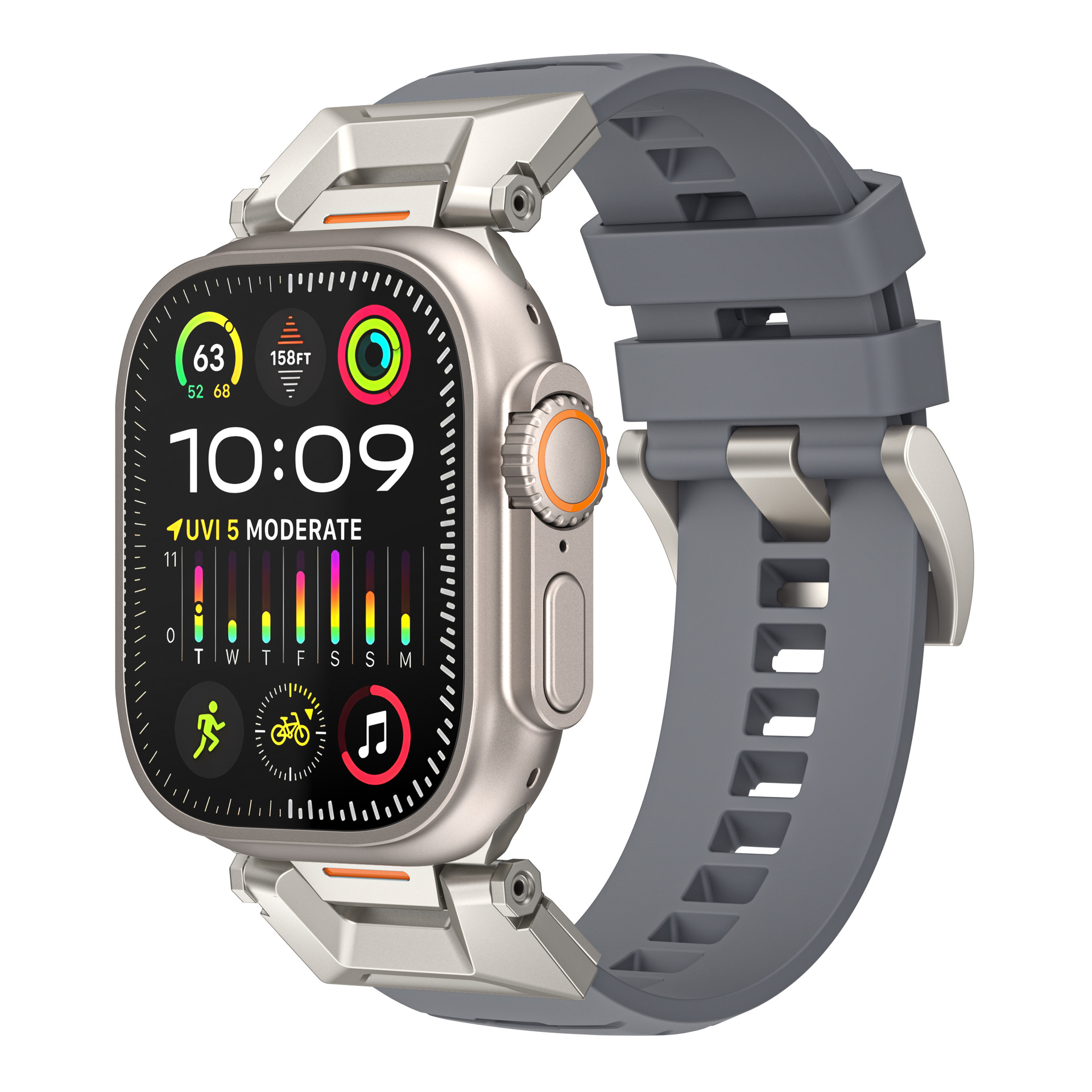 Picture of For Apple Watch S10 Strap Functional Fluororubber appleiwatch9876Ultra2 Watch Strap Wholesale