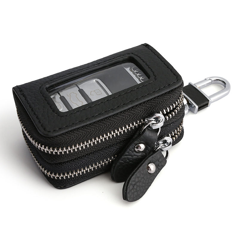 Picture of Genuine leather key bag men's double zipper car key set cross-border retro first layer cowhide key bag wholesale