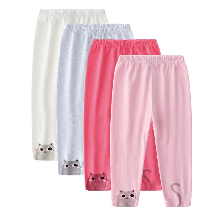 Picture of Spring and summer Korean cat girls leggings 95% cotton baby pants children's pants manufacturers wholesale