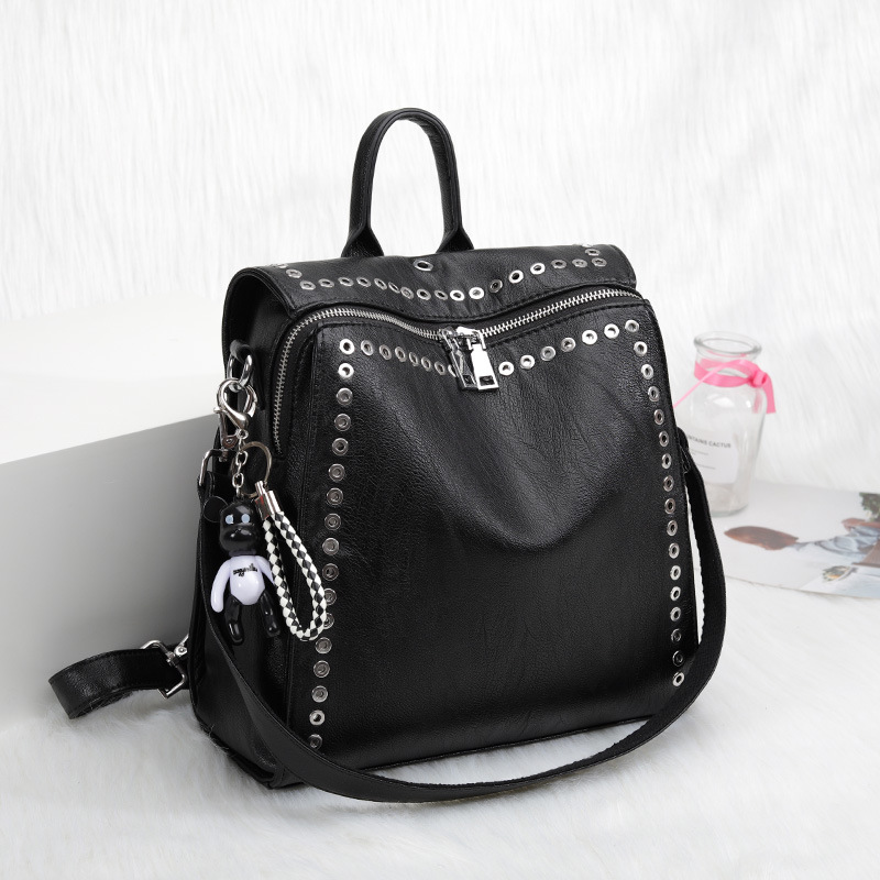 Picture of Bag Women's 2025 New Korean Fashion Backpack Women's Personalized Rivet Women's Multi-functional Casual Travel Backpack