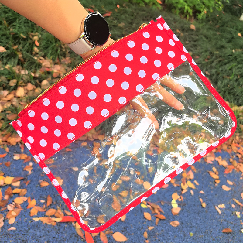 Picture of Simple PVC Transparent Shrunken Bag Waterproof Cosmetic Bag Beach Waterproof Mobile Phone Bag S/M Large Capacity Breathable Cosmetic Bag