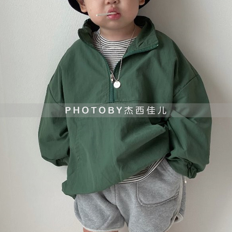 Children's Clothing ins Korean Style Autumn New Top Baby Men's and Women's Lightweight Kangaroo Pocket Windbreaker Small Jacket