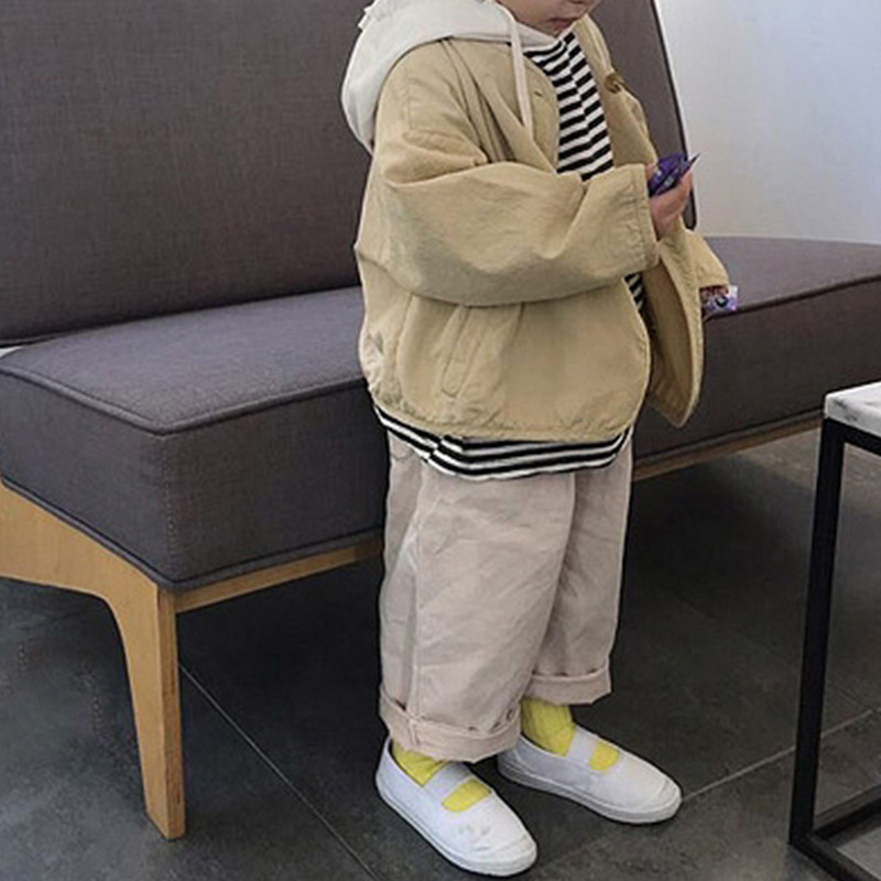 Picture of Children's Spring New Style Coat Trendy Coat for Boys and Girls Japanese and Korean Style Loose Washed Retro Cardigan Outer Jacket 2