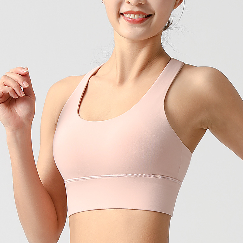 Picture of 2023 New Sports Bra Women's Running Yoga Vest Shockproof Gathering High-Intensity Fitness Bra Beautiful Back Bra