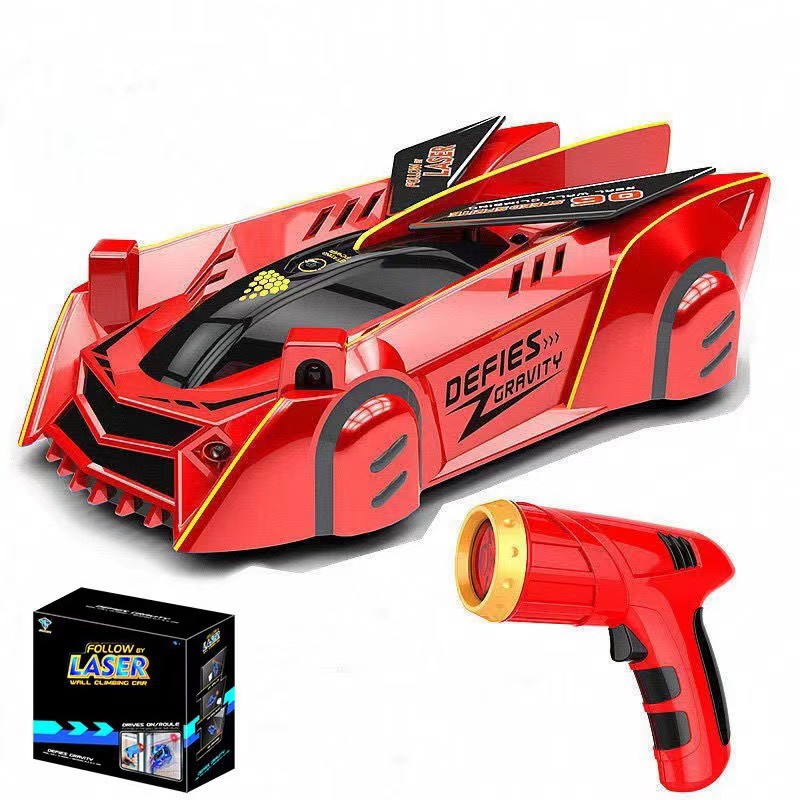Picture of Children's Light Chasing Wall Climbing Car Remote Control Car Laser Wall Suction Infrared Wall Stunt Programming Racing Boy Toy