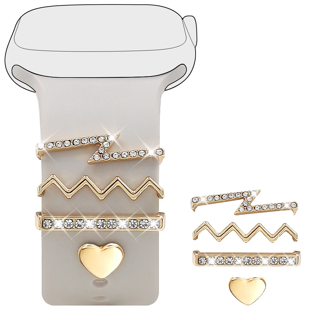 Picture of For Apple Watch Watch Watch Watch Watch Watch With Universal Silicone Strap Diamond Love Decoration
